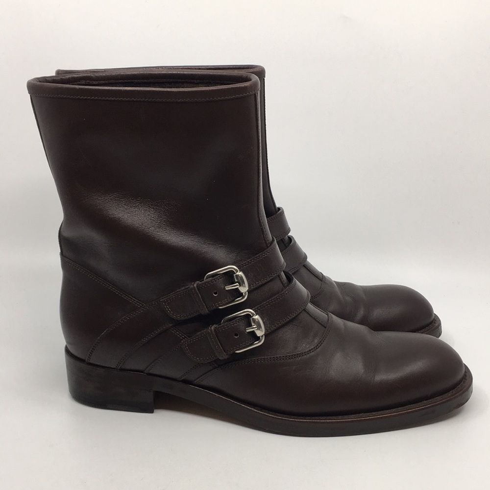 Gucci Brown Leather Ankle Booties Chelsea Boots EU 40 US 10